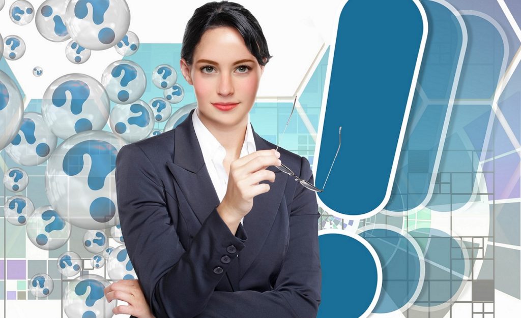 Illustration einer Geschäftsfrau auf weißen Hintergrund.