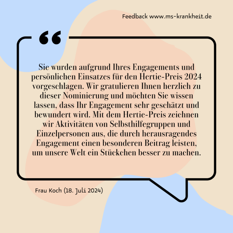 Feedback der Hertie-Stiftung am 18.07.2024