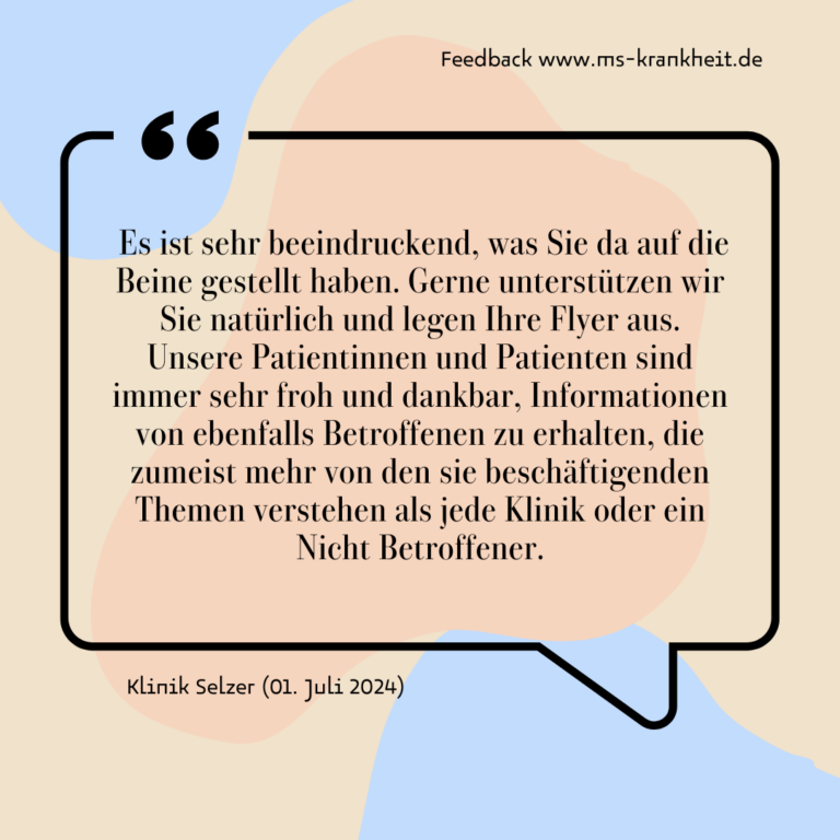 Feedback der Neurologischen Klinik Selzer am 01.07.2024