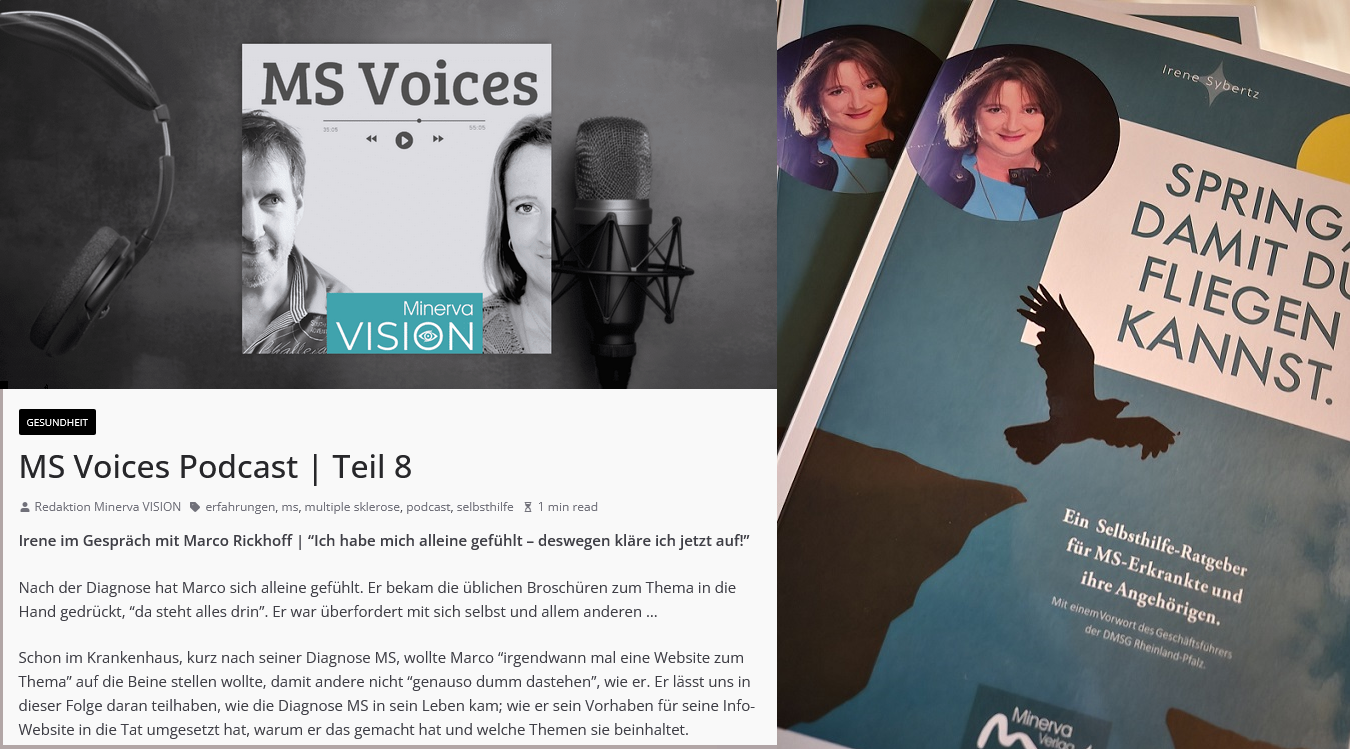 Fotocollage MS Voices Podcast und Ratgeber für MS-Gewinnspiel