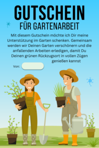 Gutscheinvorlagen für Menschen mit MS - Hilfe bei der Gartenarbeit