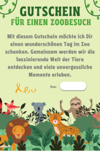 Gutschein Vorlagen für Menschen mit MS - Zoobesuch